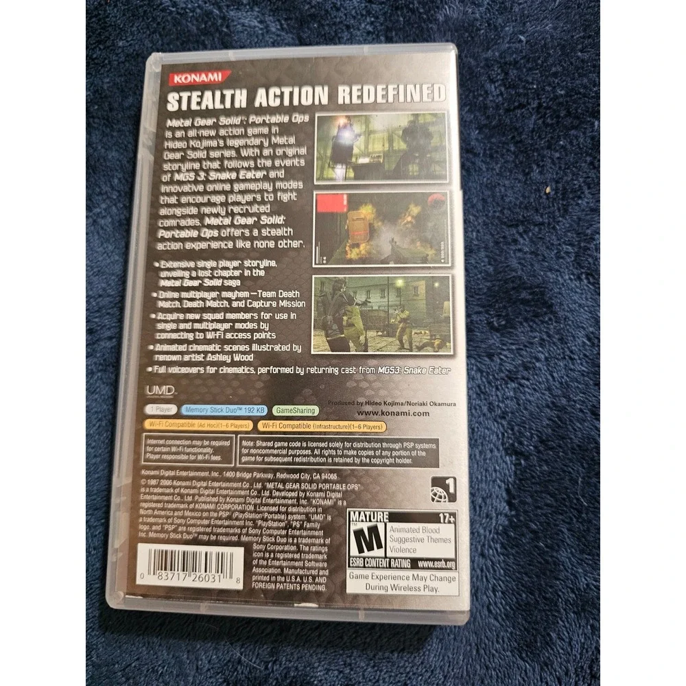Metal Gear Solid Portable Ops Sony PSP Konami 2006 CIB Stealth Action Game